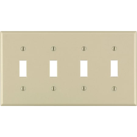 Leviton Leviton Ivory 4 gang Thermoset Plastic Toggle Wall Plate 1 pk 86012-000